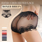 🧶 Women's Hand-Crocheted Lace High-Rise Boxer Briefs – Breathable, Vintage Style & Comfortable Fit 🌸