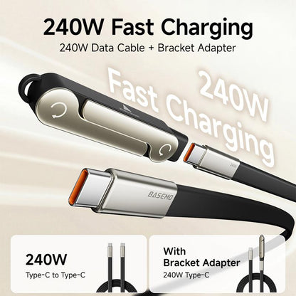 Super Fast Charging 360° Rotating Invisible Stand Detachable 2-in-1 Cable