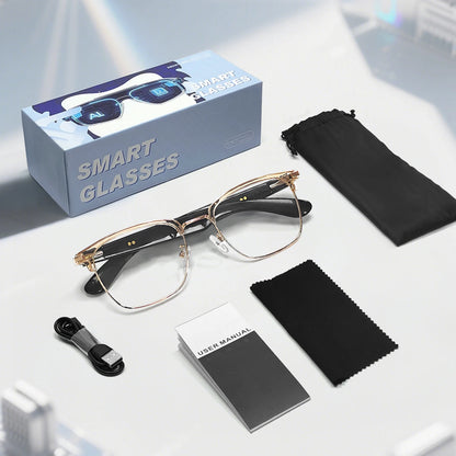 AI Translation Smart Glasses, supporting 160 languages and ChatGPT, with built-in microphone and Hi-Fi speakers