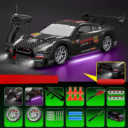 1:24 Scale Remote Control Drift Racing Car, Multi-Player Battle, LED Lights, Rechargeable, Unisex,