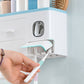 Limited-Time Offer | Wall-Mounted Large-Capacity Toothbrush Holder with Toothpaste Dispenser + Tray Effortlessly Organize Toiletries for 2-4 Family Members