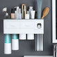 Limited-Time Offer | Wall-Mounted Large-Capacity Toothbrush Holder with Toothpaste Dispenser + Tray Effortlessly Organize Toiletries for 2-4 Family Members