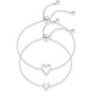 14K Gold Plated Adjustable Matching Bracelets for Women – Heart Charm and BFF Friendship Styles