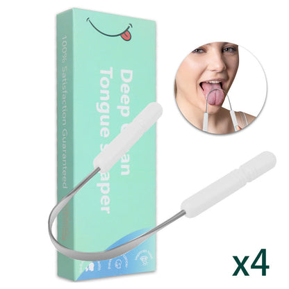 U Shaped Stainless Steel Tongue Scraper (2-Pack) Oral Case