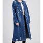 Women's Ripped Holes Long Denim Jacket
