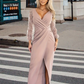 ✨Sequin V-neck Hip-hugging Mesh Dress | 2026 Autumn/Winter New Sexy Long Gown | Essential for Parties and Annual Meetings